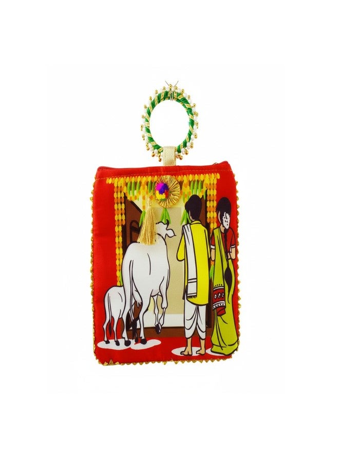 SAI PRASEEDA أكياس هدايا بوتلي تقليدية من ساي براسيدا مزودة بسحاب ومقبض سوار - عبوة من 5 قطع - تصميم مناسب لحفلات الانتقال إلى منزل جديد | أكياس هدايا للتوزيع في حفلات الزفاف، والطقوس الدينية، وحفلات استقبال المولود، والانتقال إلى منزل جديد، والمهرجانات والمناسبات - Image 5